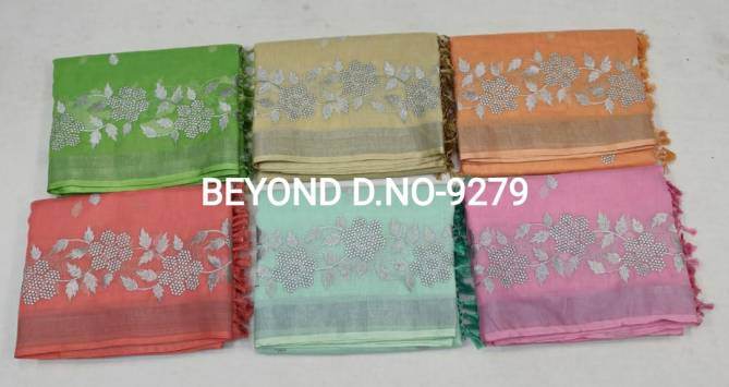 Beyond 9279 Latest Fancy Designer Casual Wear Heavy Embroidery Cotton Sarees Collection
